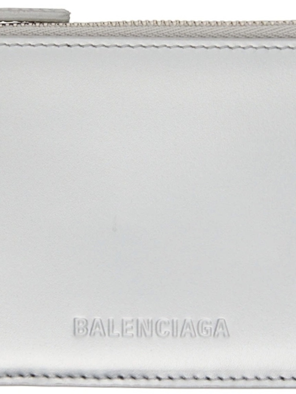 Balenciaga Used Silver Essential Long Card Holder